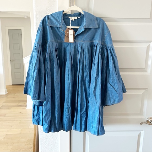 NWT Anthropologie Forever That Girl Katherine Denim Swing
Mini Dress Pleated - Picture 4 of 6